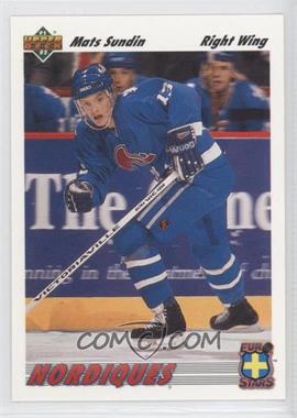 1991-92 Upper Deck - Euro-Stars #E13 - Mats Sundin