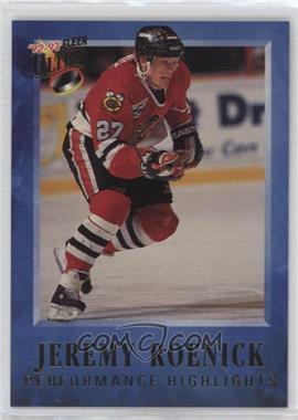 1992-93 Fleer Ultra - Jeremy Roenick Performance Highlights #5 - Jeremy Roenick