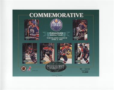 1992-93 Parkhurst - Limited Edition Commemorative Sheets #OILERS - Canadian Arena Tour - Edmonton Oilers Team /22000