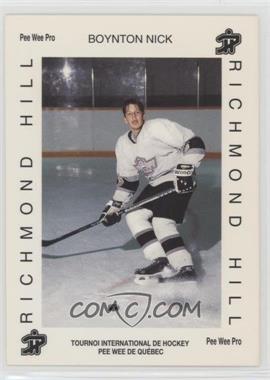 1992 Pee Wee Pro Quebec Pee-Wee Hockey International Tournament - [Base] #0343 - Nick Boynton