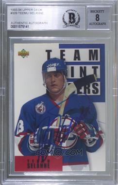 1993-94 Upper Deck - [Base] #309 - Teemu Selanne [BAS BGS Authentic]