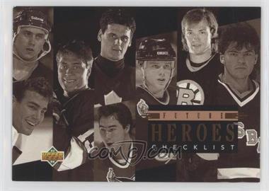 1993-94 Upper Deck - Future Heroes #36 - Future Heroes Checklist (Felix Potvin, Pat Falloon, Pavel Bure, Eric Lindros, Teemu Selanne, Jaromir Jagr, Alexander Mogilny, Joe Juneau)