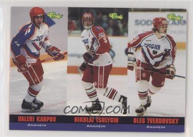 1994-95 Classic - Tri-Cards #T1-3 - Oleg Tverdovsky, Nikolai Tsulygin, Valeri Karpov