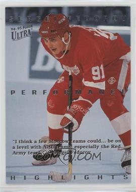 1994-95 Fleer Ultra - Sergei Fedorov Performance Highlights #3 - Sergei Fedorov