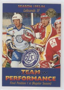 1994-95 Leaf Elit Set Sweden - [Base] #141 - Team Performance - Leksands IF