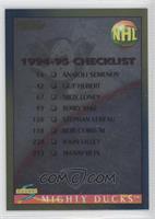 Checklist - Anaheim Ducks (Mighty Ducks of Anaheim) Team, Boston Bruins Team