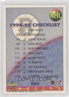 Checklist - Anaheim Ducks (Mighty Ducks of Anaheim) Team, Boston Bruins Team