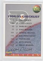 Checklist - Philadelphia Flyers Team, Pittsburgh Penguins Team