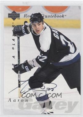 1995-96 Upper Deck Be a Player - [Base] - Autographs #S165 - Aaron Gavey