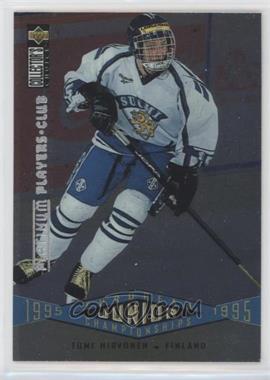 1995-96 Upper Deck Collector's Choice - [Base] - Platinum Player's Club #338 - European Junior Championships - Tomi Hirvonen