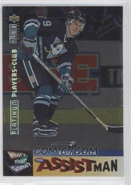 1995-96 Upper Deck Collector's Choice - [Base] - Platinum Player's Club #363 - What's Your Game? - Paul Kariya