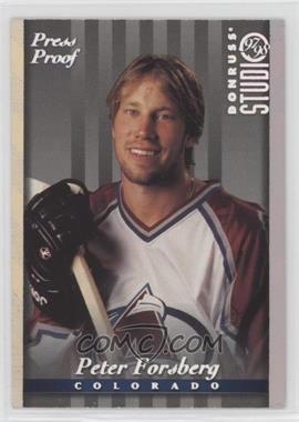 1997-98 Donruss Studio - [Base] - Silver Press Proof #15 - Peter Forsberg /1000