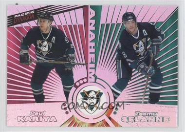 1997-98 Pacific Dynagon - Tandems #24 - Paul Kariya, Teemu Selanne, Guy Hebert