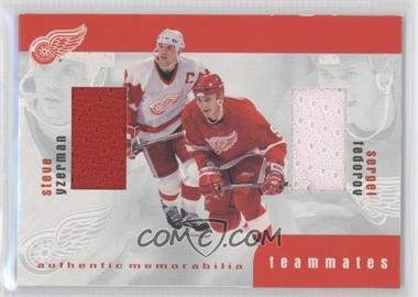 1999-00 In the Game Be A Player Memorabilia Rookie & Traded Update - Teammates Memorabilia #TM-37 - Steve Yzerman, Sergei Fedorov