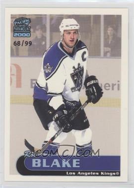 1999-00 Pacific Paramount - [Base] - Platinum #108 - Rob Blake /99