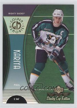 1999-00 Upper Deck MVP Stanley Cup Edition - Golden Memories #GM1 - Paul Kariya