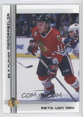 2000-01 In the Game Be A Player Memorabilia - [Base] #459 - Reto Von Arx