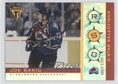 2000-01 Pacific Private Stock Titanium - 3-Star Selections #12 - Joe Sakic /1100