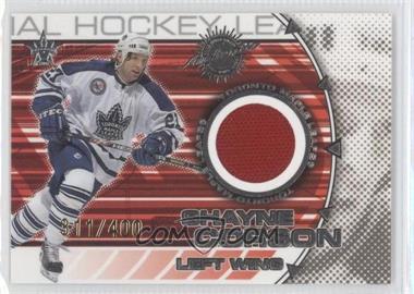 2000-01 Pacific Vanguard - Dual Game-Worn Jerseys #18 - Shayne Corson, Jeff Hackett /400