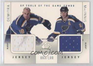 2000-01 SP Game Used Edition - Tools of the Game Combos #C-DM - Pavol Demitra, Al MacInnis /100