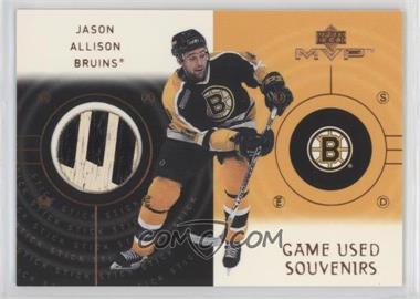 2000-01 Upper Deck MVP - Game-Used Souvenirs #GS-JA - Jason Allison