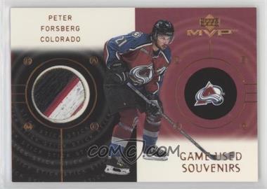 2000-01 Upper Deck MVP - Game-Used Souvenirs #GS-PF - Peter Forsberg