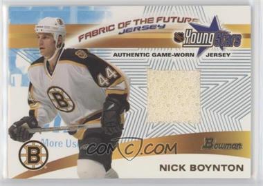2001-02 Bowman YoungStars - Fabric of the Future Jerseys #FFJ-NB - Nick Boynton
