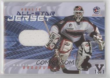 2001-02 In the Game Be A Player Between the Pipes - Goalie All-Star Jersey - ITG Vault Silver #ASG-03 - Martin Brodeur /1