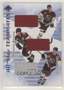 2001-02 In the Game Be A Player Memorabilia - All-Star Teammates Jerseys #AST-38 - Brian Leetch, Raymond Bourque, Chris Chelios /80 [Noted]