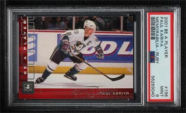 2001-02 In the Game Be A Player Memorabilia - [Base] - Ruby #196 - Paul Kariya /200 [PSA 9 MINT]