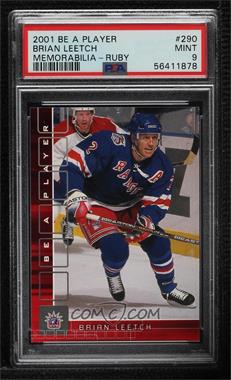 2001-02 In the Game Be A Player Memorabilia - [Base] - Ruby #290 - Brian Leetch /200 [PSA 9 MINT]