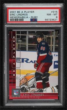 2001-02 In the Game Be A Player Memorabilia - [Base] - Ruby #315 - Eric Lindros /200 [PSA 8 NM‑MT]