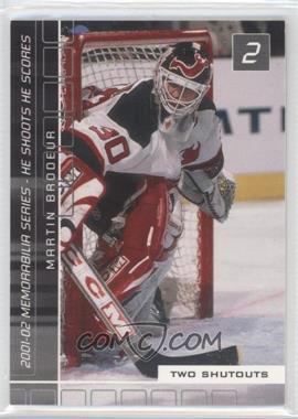 2001-02 In the Game Be A Player Memorabilia - He Shoots - He Scores Redemption #_MABR - Martin Brodeur