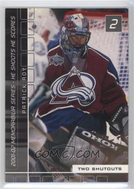 2001-02 In the Game Be A Player Memorabilia - He Shoots - He Scores Redemption #_PARO - Patrick Roy