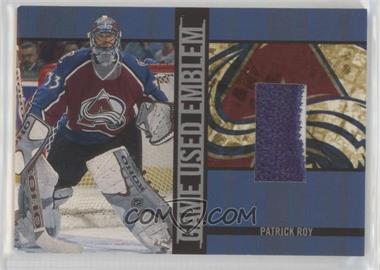 2001-02 In the Game Be A Player Signature Series - Game Used Emblem #GUE-16 - Patrick Roy