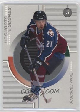 2001-02 In the Game Be A Player Update - He Shoots He Scores Redemptions #_PEFO - Peter Forsberg