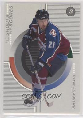 2001-02 In the Game Be A Player Update - He Shoots He Scores Redemptions #_PEFO - Peter Forsberg