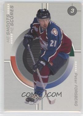 2001-02 In the Game Be A Player Update - He Shoots He Scores Redemptions #_PEFO - Peter Forsberg