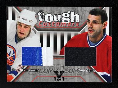 2001-02 In the Game Be A Player Update - Tough Customers Jerseys - ITG Vault Black #TC-40 - Eric Cairns, Gino Odjick /1