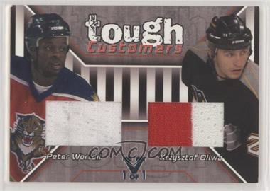 2001-02 In the Game Be A Player Update - Tough Customers Jerseys - ITG Vault Silver #TC-12 - Peter Worrell, Krzysztof Oliwa /1