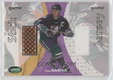 2001-02 In the Game Parkhurst - Jersey and Stick #PSJ-04 - Paul Kariya