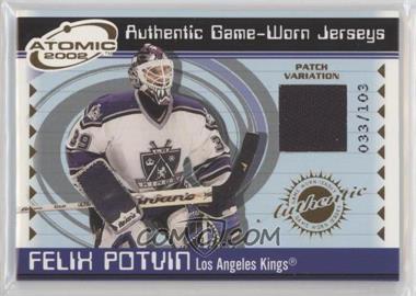 2001-02 Pacific Atomic - Game-Worn Jerseys - Patch #29 - Felix Potvin /103