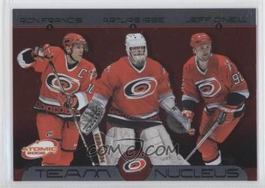 2001-02 Pacific Atomic - Team Nucleus #3 - Ron Francis, Arturs Irbe, Jeff O'Neill