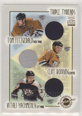 2001-02 Pacific Crown Royale - Triple Threads #10 - Tom Fitzgerald, Cliff Ronning, Vitali Yachmenev