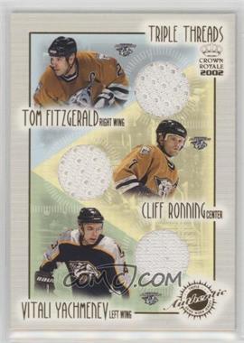 2001-02 Pacific Crown Royale - Triple Threads #10 - Tom Fitzgerald, Cliff Ronning, Vitali Yachmenev