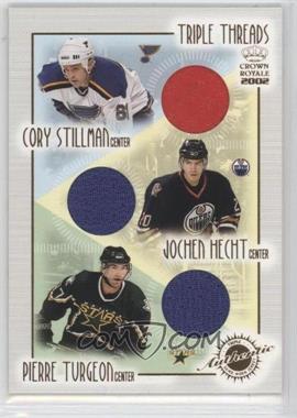 2001-02 Pacific Crown Royale - Triple Threads #19 - Cory Stillman, Jochen Hecht, Pierre Turgeon