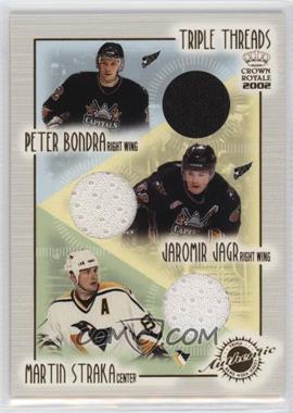 2001-02 Pacific Crown Royale - Triple Threads #20 - Peter Bondra, Jaromir Jagr, Martin Straka