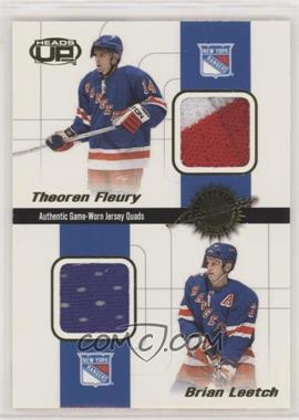 2001-02 Pacific Heads Up - Game-Worn Jersey Quads #14 - Theoren Fleury, Brian Leetch, Mike Richter, Petr Nedved