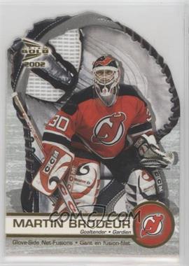 2001-02 Pacific Prism Gold McDonald's - Glove Side Net-Fusions #4 - Martin Brodeur