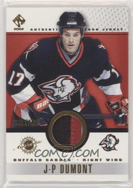 2001-02 Pacific Private Stock - Game-Used Gear - Patch #10 - J.P. Dumont